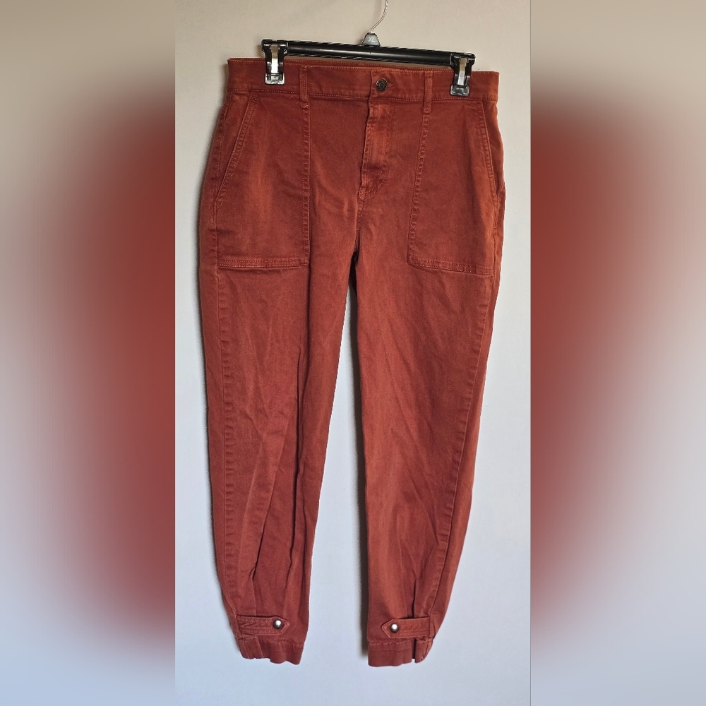 EXPRESS Women's Rust Brown Utility Style Tapered Pants